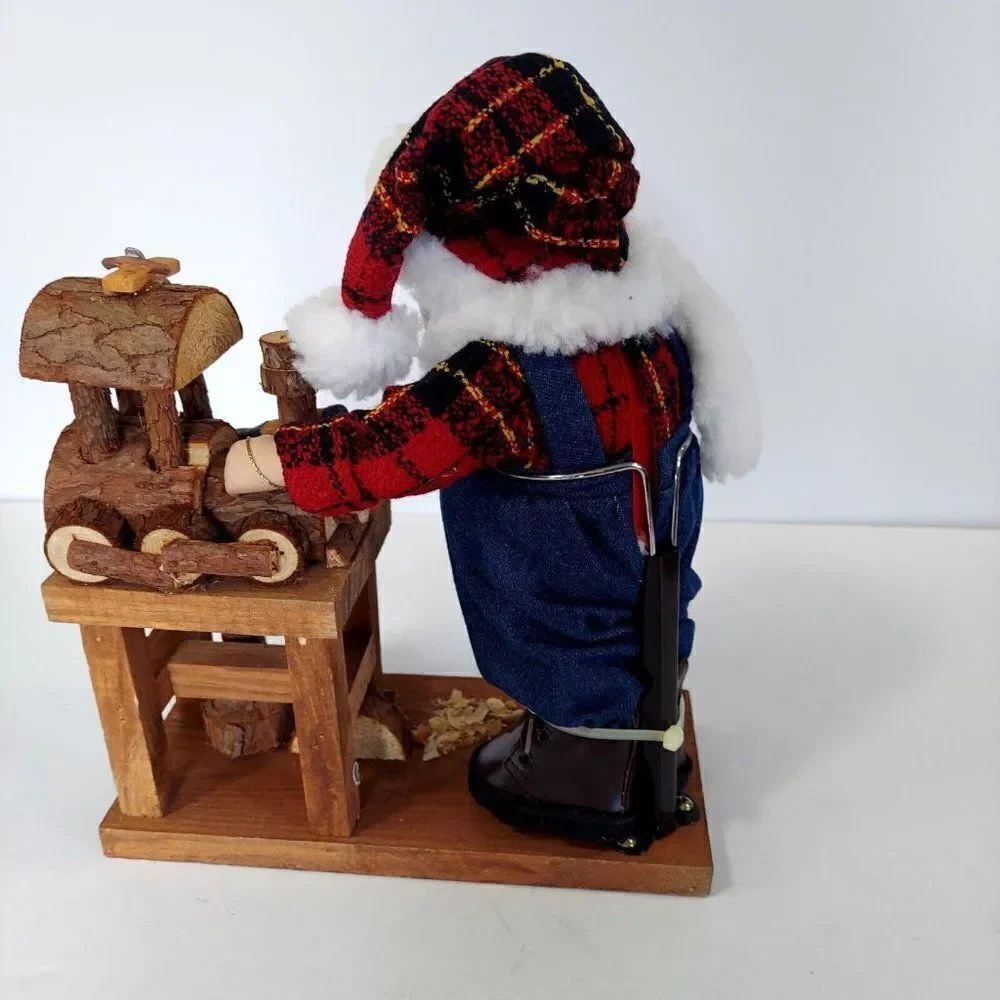 Santa Dan Dee Porcelain & Soft Body Doll with Wood Train and Workshop
